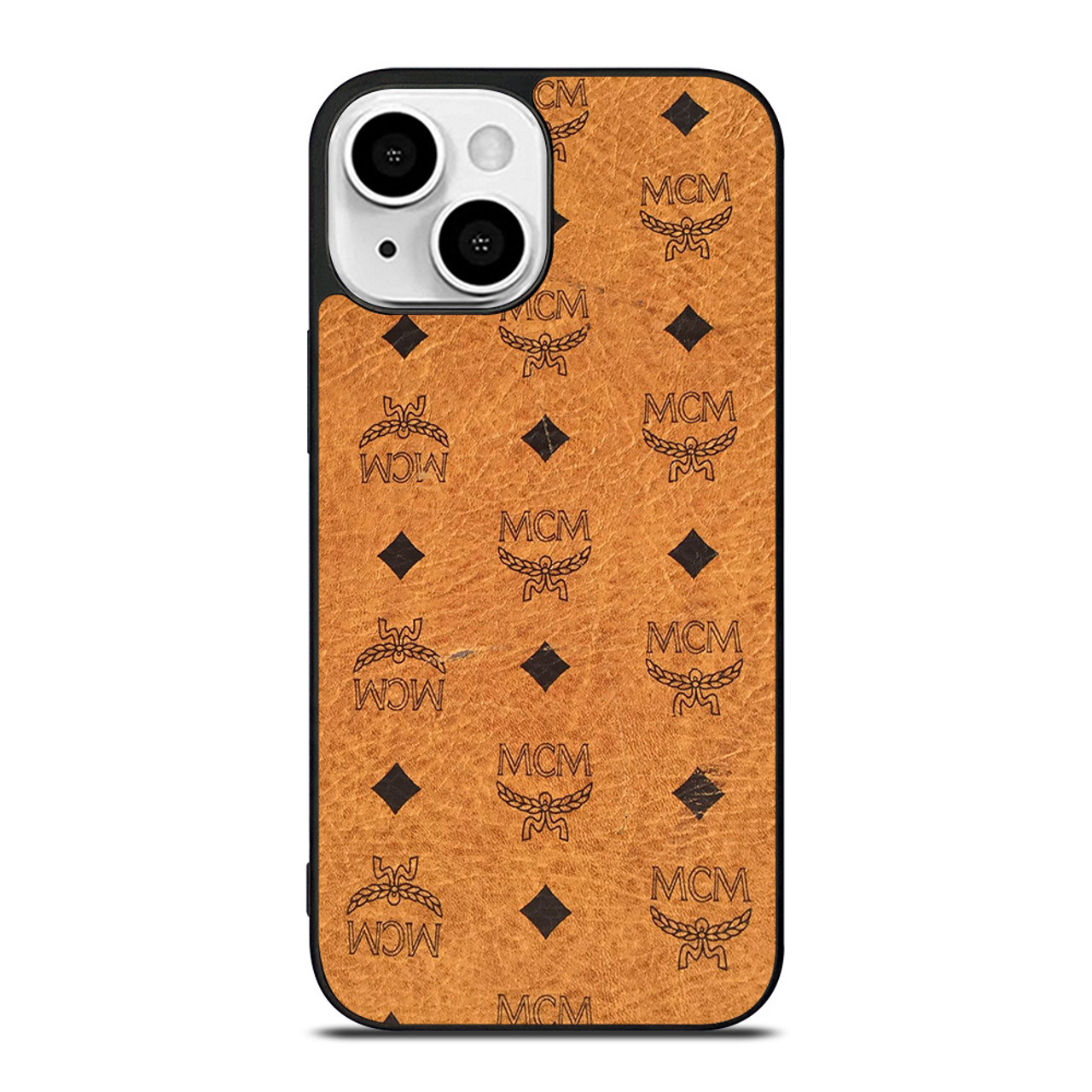 MCM WORLD WIDE BROWN LEATHER iPhone 13 Mini Case Cover